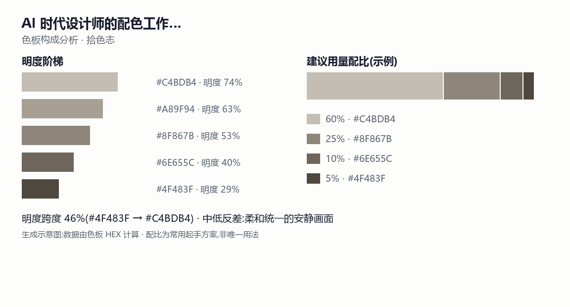 AI 时代设计师的配色工作流 色板分析图