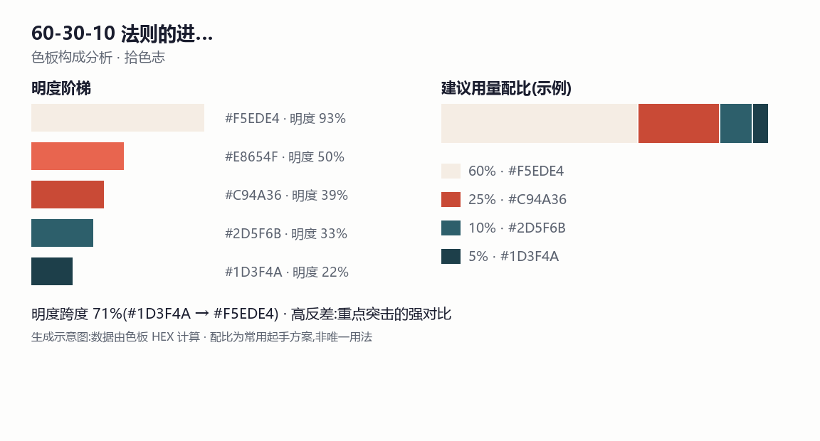 60-30-10 法则的进阶用法 色板分析图